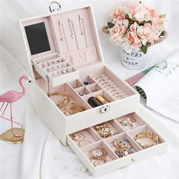 Casseg Drawer Jewlery Box Large Multi Layer Pull Jewellery Portable Function Storage Can Be Customised 210309