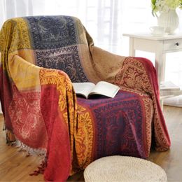 Blankets Sofa Blanket Throw Large Bohemian Chair Cover Towel Soft Cotton Tapestry Tablecloth Family Decoration Boho Style Festival GiftBlank