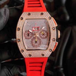 uxury watch Date Luxury Mens Mechanical Watch Richa Milles Business Leisure Rm011 Automatic Mei Jin Full Diamond Case Tape Fashion Men Swiss Movement Wristwatches