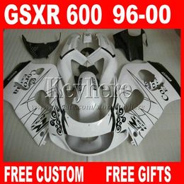 -Kit de carenagem Extra Corona para Suzuki Srad Gsxr600 96 97 98 99 00 GSXR750 FATINGS WHITE GSXR 600 750 1996 1997 1998 1999 2000 8J4F243K
