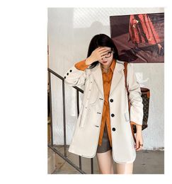 Women's Jackets 2022 Autumn Jacket Korean Style Temperament Loose Personality Retro Hit Color Top Line Design XL-4XL Suit Coat