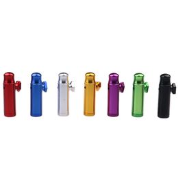 Smoking Colourful Aluminium Alloy Mini Snuff Snorter Sniffer Storage Bottle Bullet Shape Seal Adjustable Portable Removable Philtre Cigarette Holder Tip DHL