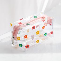 Flower Transparent Storage Bags Waterproof Toiletries Bag Female Portable Large Capacity Luggage Travel Toiletry 1223697