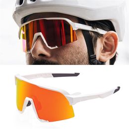 3 Lens Speed Cycling Glasses S3 Bicycle Sunglasses with Case Men Women Road Mountain Bike Polarised Sports Sunglasses TR90 220712