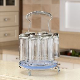 Portable Mug Drain Rack Drying Water Cup Holder Kitchen Storage Shelf Drain Racks Storage Shelves Tools - Round Type/Square Type T200506