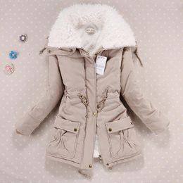 Women's Down & Parkas Women Winter Jacket Thicken Hooded Long Coat Slim Fit Hair Collar Cotton-padded Clothes Coats Guin22