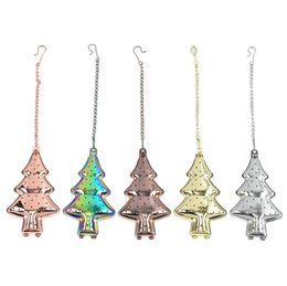 Coloured Tea Strainer 304 Stainless Steel Tea Infuser Gift Christmas Tree Tea-Strainer Infuser-Kitchen Tools SN4751