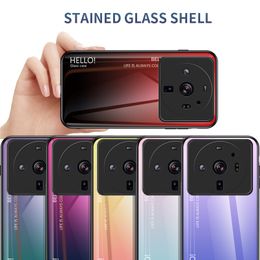 Anti-scratch Slim Gradient Tempered Glass Cases For Xiaomi Mi 12S Ultra 12 11 LITE POCO X4 PRO X3 NFC Hard Phone Cover