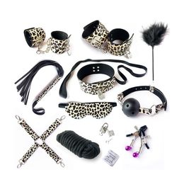 BDSM sexy Toys For Women Couples Adult Games Kits 10 Pieces Exotic Accessories Whip Gag Nipple Clamps Shop Leather Tools