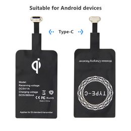 Lightweight Qi Wireless Chargers Receiver For Samsung Huawei Xiaomi Universal Micro USB Type C Fast Wireless Charger Adapter