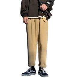 Men's Pants Mens Clothing Vintage Casual Loose Straight Tube Autumn Trend High Waist Slim Black Khaki Women College OfficeMen's