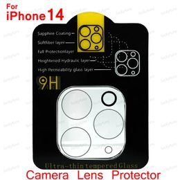 Lens Protector 3D HD Transparent Full Cover Rear Camera Tempered Glass Film For iPhone 14 PLUS 13 12 Mini 11 Pro Max Scratch-Resistant With Flash Circle