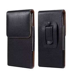 Universal Leechee Hip Holster Leather Flip Cover Cases For Iphone 15 14 12 Pro Max Samsung S23 S22 Note 20 4.7 6.0 5.5 5.2 6.7 6.9inch Vertical Lychee Litchi Business Pouch