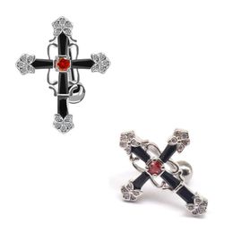 14G Cross CZ Belly Button Rings Body Jewelry 316L Surgical Steel Clear CZ Reverse Curved Navel Barbell