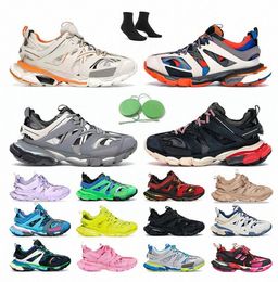 2022 Designer Luxury Brand Men Women Casual Shoes Track 3 3.0 tênis preto rosa Tess.S. Treinador de couro Gomma Nylon Impresso Platform Trainers Shoe R9HD#