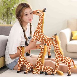 Cm Soft Simulation Giraffe Hugs Cute Cuddly Animal Doll Home Accessories Birthday Decoration Gift For Baby Children Toys J220704