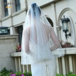 Bridal Veils V29 Beaded Wedding Crystal Bling Veil With Rhinestone Edge Shower VeilBridal