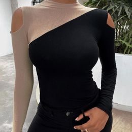 Women's Sweaters Sexy Knitted Sweater Woman Fashion Off Shoulder Pullovers Ladies Long Sleeve Turtleneck Female Jumper Elegant TopsWomen's