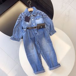 Boys Girls Designer Jumpsuits Fashion Letters Print Rompers for Kids Tracksuits High Quality Kid Suits Child Clothing With Belts Wallets