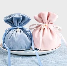 Party Supplies Multifunction Jewelry Gift Bag Drawstring Sweet Candy Pouch Velvet Drawstring Bags Baby Shower Accessories