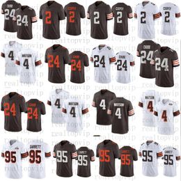 4 Deshaun Watson Football Jersey 95 Myles Garrett 24 Nick Chubb 2 Amari Cooper Men jerseys 1946