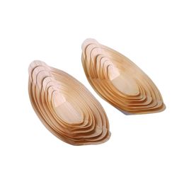 Sushi Tools Wood Boats Natural bamboo Disposable Kayak Salad Dessert Pine cake Boat Snack Bowl mat sushi plate tray 20220513 D3