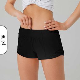 2024 LU LU Breathable Quick Drying Hotty Hot lu lu Shorts Womens Sports Underwear Pocket Running Fitness Pants Princess Sportswear Gym Leggings