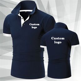 Custom Polo Shirt Men Summer Casual Short Sleeved Shirts Embroidery Printing Personalised Design Tops 220614