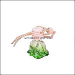 Party Favour Event Supplies Festive Home Garden Car Per Pendant Rose Shaped Colorf Aromatherapy Bottl Dh1Dj