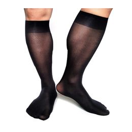Men's Socks Mens Sheer Business High Quality Elastic Sexy See Through Thin Male Formal Dress Silks For Fetish CollectionMen's
