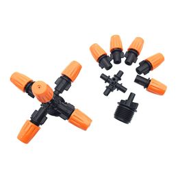 Hose Adjustable Scattering Spray Micro Dripper Nozzle Rotary Sprinkler for Garden Greenhouse Irrigation Cooling System