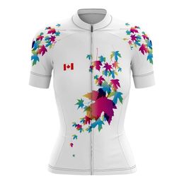 2024 Brand New CANADA Team Women Cycling Jersey Breathable Cycling Jerseys Short sleeve Summer Quick Dry Cloth MTB Ropa Ciclismo B33