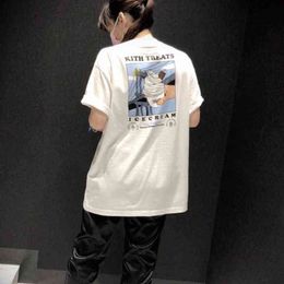 Cotton Short-sleeved Tokyo Shibuya Mount Fuji Brooklyn Bridge Ice Cream Print Round Neck Kith T-shirt Mens and Women