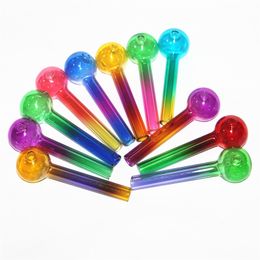 Pyrex 4 inch Glass Oil Burner Pipe Colourful Oil Nail Tube Pipes for mini water bong