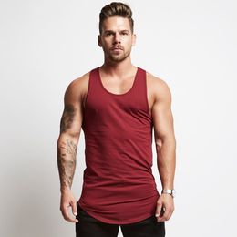 2022 New Men's 7 Colors Fashion Sport Tank burgundy red Color Top Sleeveless Muscle T-Shirt Plain A-Shirt Hip Hop GYM Bodybuilding Size M-3XL