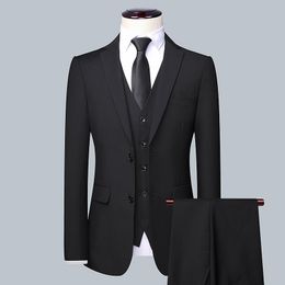 Men's Suits & Blazers Men Wedding Suit Solid Colour British Style Professional Business Casual Man Groom Plus Size Formal 6XlMen's