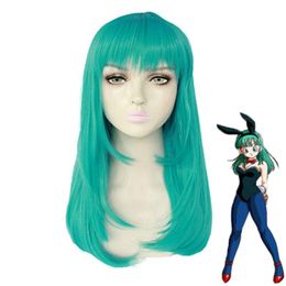 Other Event & Party Supplies Anime Bulma Wig 45cm Medium Long Straight Synthetic Hair For Women Costume Green Japanese AnimeOther