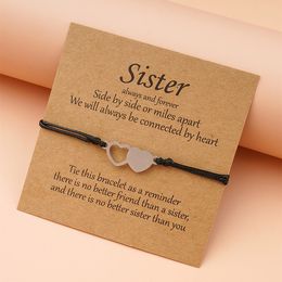 3Pcs/Set Charm Friendship sister Bracelets Unbiological Sister's Friendly Bracelet Card Soul Sister BFF Bridesmaid Gift