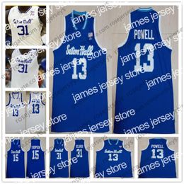 NCAA football Jersey JerseyCustom 2020 Seton Hall Myles Powell 0 Quincy McKnight 22 Myles Cale 31 Angel Delgado Nzei Men Hommes Jeunes enfants Basketball