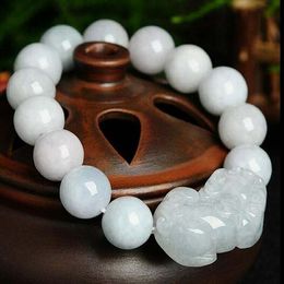 Natural Burmese Jade Beads Jade Pixiu Bracelet