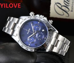 high quality Men Luxury Watches 40mm six stitches series All dials work Mens quartz Watch European Top brand Steel Strap Chronograph Arab Number Wristwatch