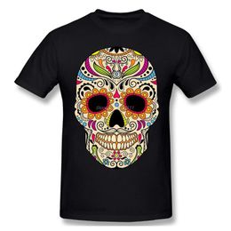 sugar skull t shirts UK - Men's T-Shirts Mexican Sugar Skull Funny TShirt Color Unique Design T-shirt Men Cotton Tops Tees Harajuku Streetwear