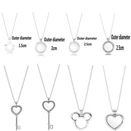 Chains 100% 925 Sterling Silver Pendant Magnetic DIY Chain Memory Floating Locket Hallowmas Original Charm Necklace JewelryChains