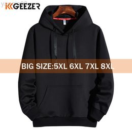 Men's Hoodie 5XL 6XL 7XL 8XL Hoodies Men Black Spring Fall Casual Solid Colour Sweaters Long Sleeve Hoody Streetwear Plus Size Hiphop L220801