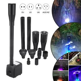Submersible Water Fountain Pump Philtre Fish Pond rium fall with LED For Garden Tank Decor Y200917
