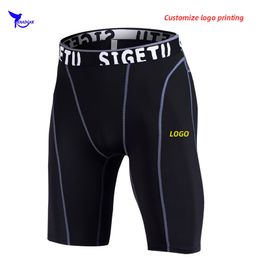 Plus Size 5 6XL Men Quick Dry Compression Running Tights Breathable Gym Fitness Short Pants Elastic Base Layer Sportswear Custom 220608