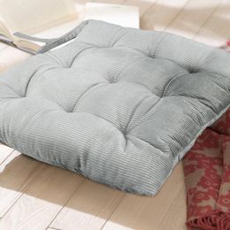 Cushion/Decorative Pillow Corduroy Square Seat Cushion Striped Dining Chair Pad Living Room Sofa Backrest Mat Soft Breathable Tatami Fart Hi