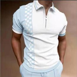 Summer Trend Mens Lapel Polo Shirt Casual Short Sleeve Zipper Retro Style Fashion Polo Shirt TShirt Tops 220616