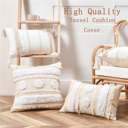 Pillow Case Tassel Linen Cushion Covers for Living Room Nordic Decorative Luxury Pillow Cover Bed Sofa Home Decor Tuft Pillowcase 40x40 220623