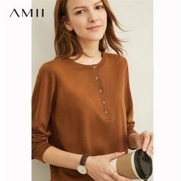 Amii Autumn Elegant Three Piece Set Female Casual Solid Knit Sweater Loose Coat and Trousers Sold Separately 1190 LJ201125
